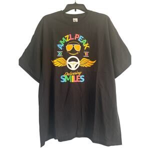 NWOT Gildan Men's Cut AMZLPEAK Amazon Black T Shirt Last Mile Size 2XL